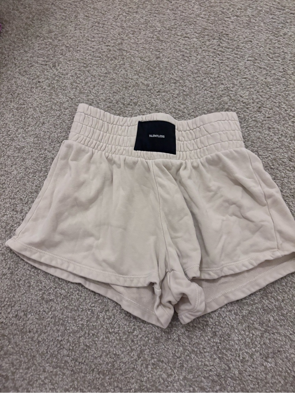 TALENTLESS Cream High-Waist boxer Shorts